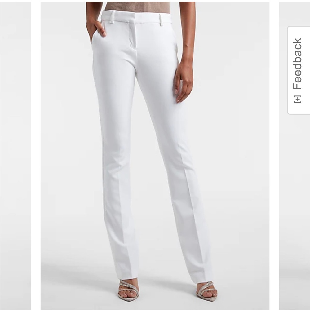 White boot cut pants